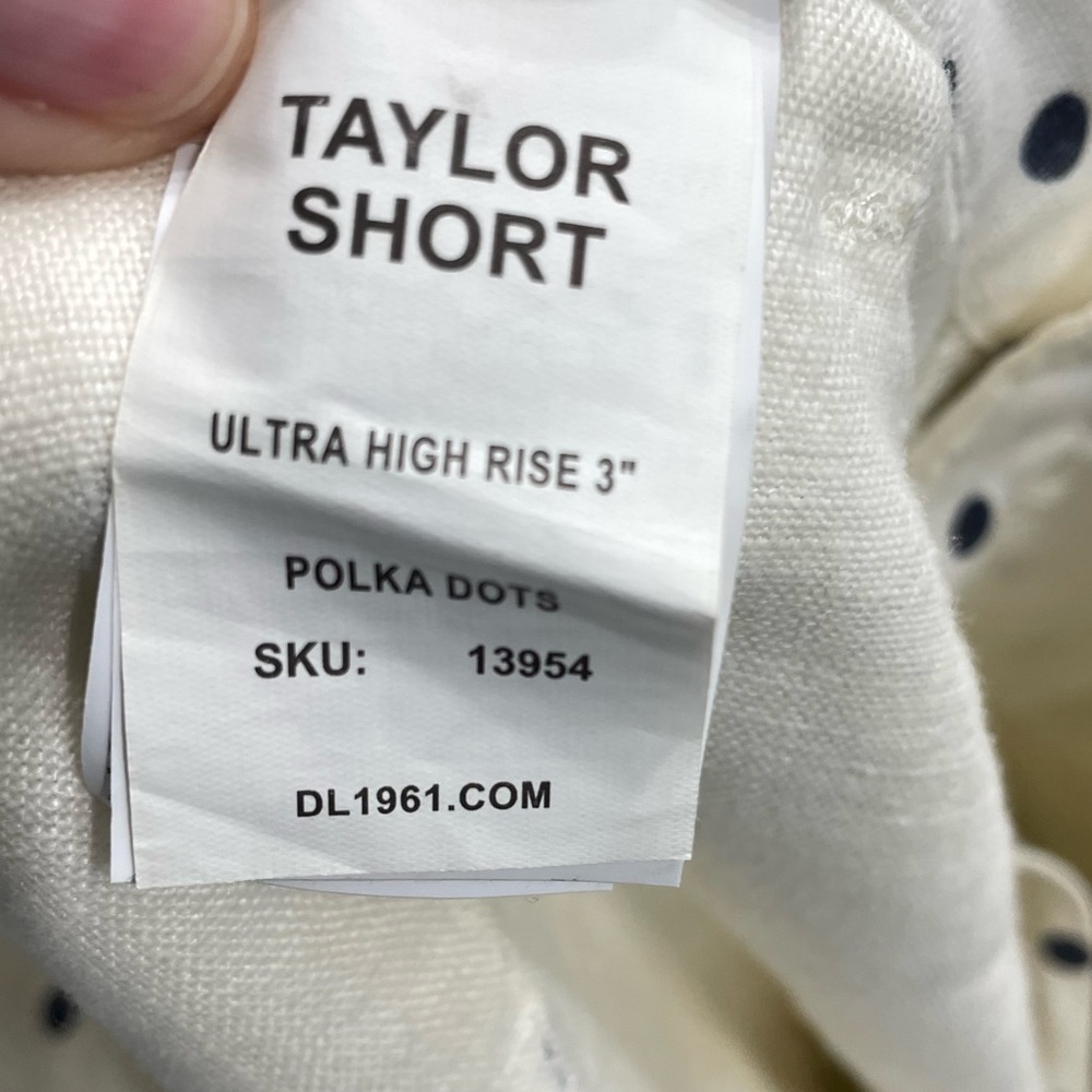 DL1961 Cream Linen Polka Dot Shorts - Picture 4 of 8